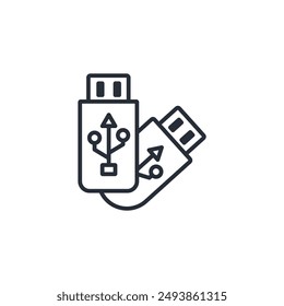 Usb icon. vector.Editable stroke.linear style sign for use web design,logo.Symbol illustration.