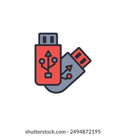 Usb icon. vector.Editable stroke.linear style sign for use web design,logo.Symbol illustration.