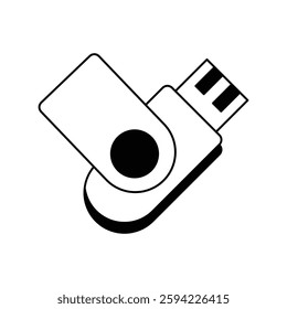 Usb icon with white background vector stock illustration