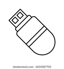 usb icon with white background vector stock illustration