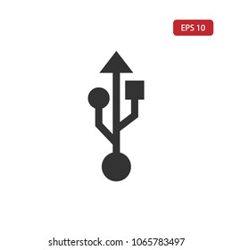 USB icon.Connector vector.Cable sign  isolated on white background. Simple USB illustration for web and mobile platforms.