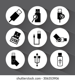 usb icons design, vector illustration eps10 graphic 