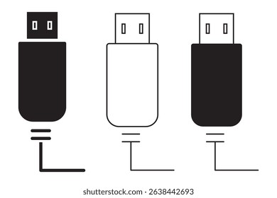  USB Icons for Every Interface .  Usb icon logo design. Flash disk sign and symbol. flash drive sign. 