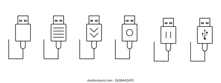  USB Icons for Every Interface .  Usb icon logo design. Flash disk sign and symbol. flash drive sign. 