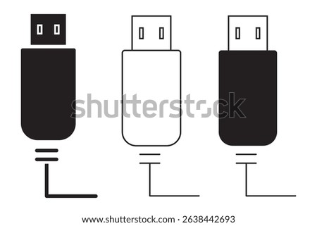  USB Icons for Every Interface .  Usb icon logo design. Flash disk sign and symbol. flash drive sign. 