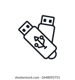 ícones usb isolados no fundo branco. Design de estilo plano
