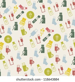 usb icons over white background. vector illustration