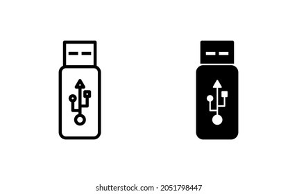 Usb icons set. Flash disk sign and symbol. flash drive sign.