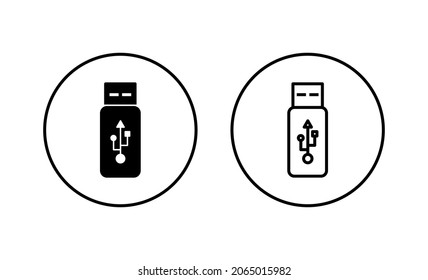 Usb icons set. Flash disk sign and symbol. flash drive sign.