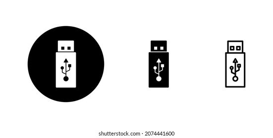 Usb icons set. Flash disk sign and symbol. flash drive sign.