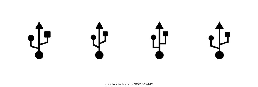 Los iconos de Usb se configuran. Signo y símbolo del disco flash. signo de unidad flash.