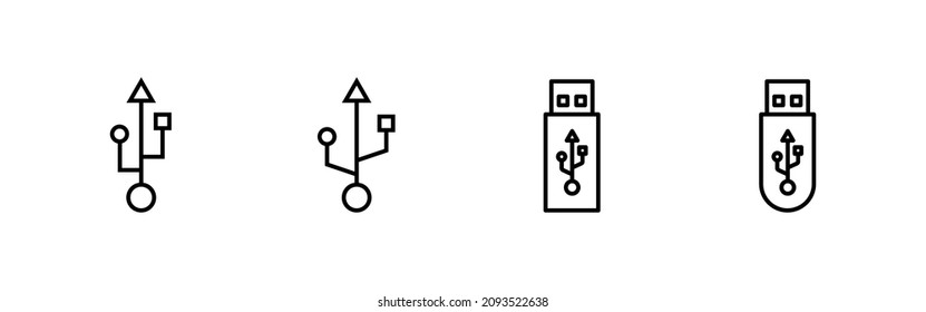 Usb icons set. Flash disk sign and symbol. flash drive sign.