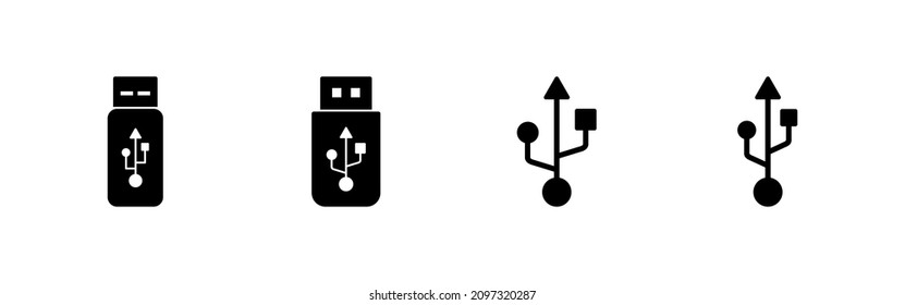 Usb icons set. Flash disk sign and symbol. flash drive sign.