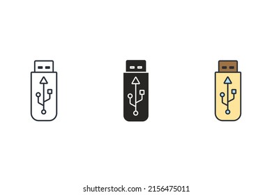 USB icons  symbol vector elements for infographic web