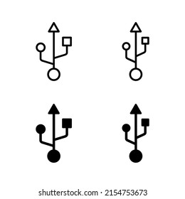 Vector de iconos Usb. Signo y símbolo del disco flash. signo de unidad flash.