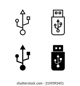 Usb icons vector. Flash disk sign and symbol. flash drive sign.