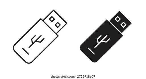 USB-Symbole. Lineares Vektorsymbol einzeln auf weißem Hintergrund.