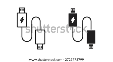 USB icons, vector symbols. filled flat sign
