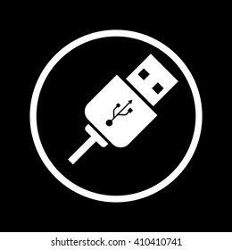 USB Jack Icon in a Circle
