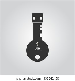 Usb Key  Icon Or Logo 