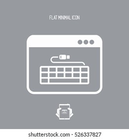 Usb keyboard application - Vector flat minimal icon