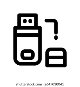 usb line icon. Clean and minimalist vector icon for websites, mobile apps, presentations, and logos. Fully scalable and customizable for any project.