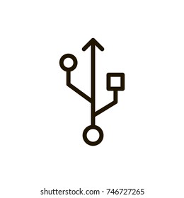 Usb line icon. High quality black outline logo for web site design and mobile apps. Vector illustration on a white background.