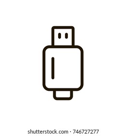 Usb line icon. High quality black outline logo for web site design and mobile apps. Vector illustration on a white background.