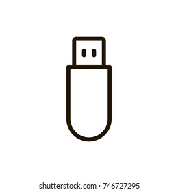 Usb line icon. High quality black outline logo for web site design and mobile apps. Vector illustration on a white background.