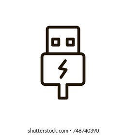 Usb line icon. High quality black outline logo for web site design and mobile apps. Vector illustration on a white background.