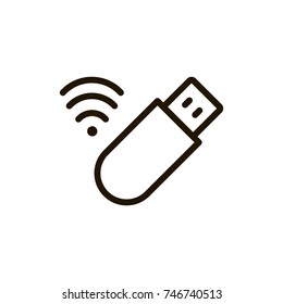 Usb line icon. High quality black outline logo for web site design and mobile apps. Vector illustration on a white background.