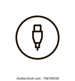 Usb line icon. High quality black outline logo for web site design and mobile apps. Vector illustration on a white background.