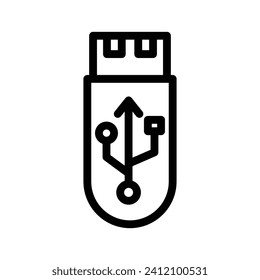 gráfico vectorial de ilustración de icono de línea usb. Ilustración de elemento simple gráfico vectorial, adecuado para aplicaciones, sitios web y presentaciones aisladas en fondo blanco