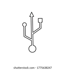 USB line icon vector design template