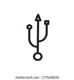 USB line icon vector design template