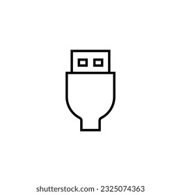 USB line icon vector design
