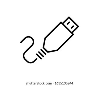 Usb line icon. Vector symbol in trendy flat style on white background. Web sing for design.