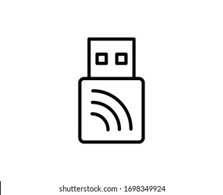 Icono de línea Usb. Símbolo vectorial en estilo plano y moderno sobre fondo blanco. Canto web para diseño.