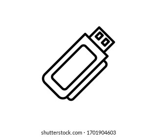 Icono de línea Usb. Símbolo vectorial en estilo plano y moderno sobre fondo blanco. Canto web para diseño.