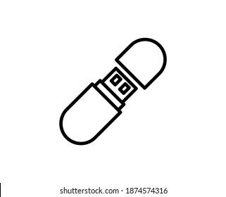 Usb line icon. Vector symbol in trendy flat style on white background. Web sing for design.