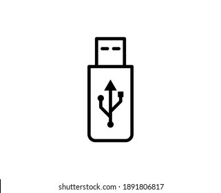 Usb line icon. Vector symbol in trendy flat style on white background. Web sing for design.