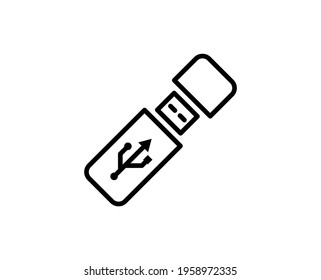 Usb line icon. Vector symbol in trendy flat style on white background. Web sing for design.