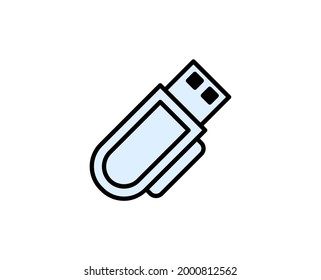 USB line icon. Vector symbol in trendy flat style on white background. Office sing for design.