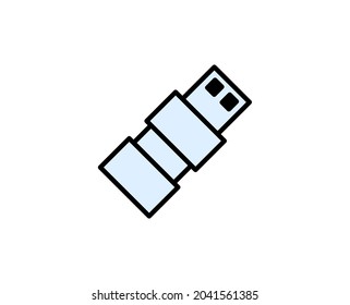 Icono de línea USB. Símbolo vectorial en estilo plano y a la moda sobre fondo blanco. Canto de Office para diseño.