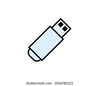 USB line icon. Vector symbol in trendy flat style on white background. Office sing for design.
