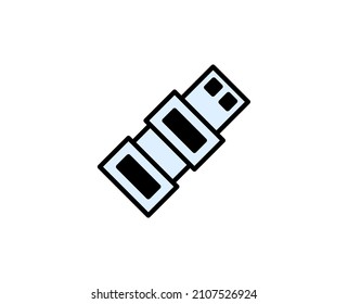 USB line icon. Vector symbol in trendy flat style on white background. Office sing for design.