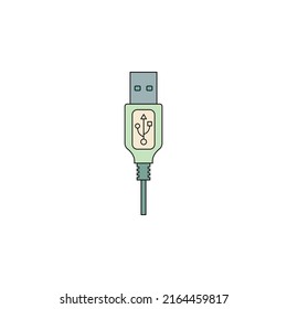 Usb line icon. Vector symbol in trendy flat style on white background. Web sing for design. Usb line icon. High quality color outline logo for web site design and mobile apps. Vector illustration 