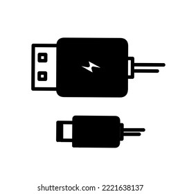 Usb line icon. Vector symbol in trendy flat style on white background
