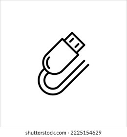 Icono de línea Usb. Símbolo vectorial en estilo plano y a la moda sobre fondo blanco. Canto web para diseño. EPS 10