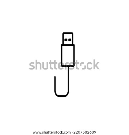 Usb line icon. Vector symbol in trendy flat style on white background